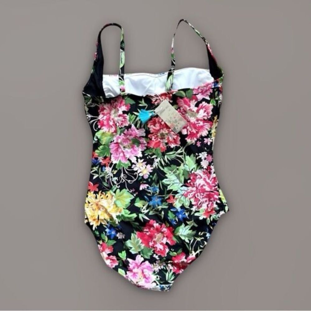 NWT Johnny Was Metalli Mix Ruched One Piece Swimsuit 2X - Picture 5 of 16